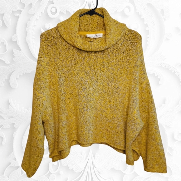 Chelsea & Theodore Sweaters - Chelsea & Theodore Yellow Boxy Turtleneck Sweater